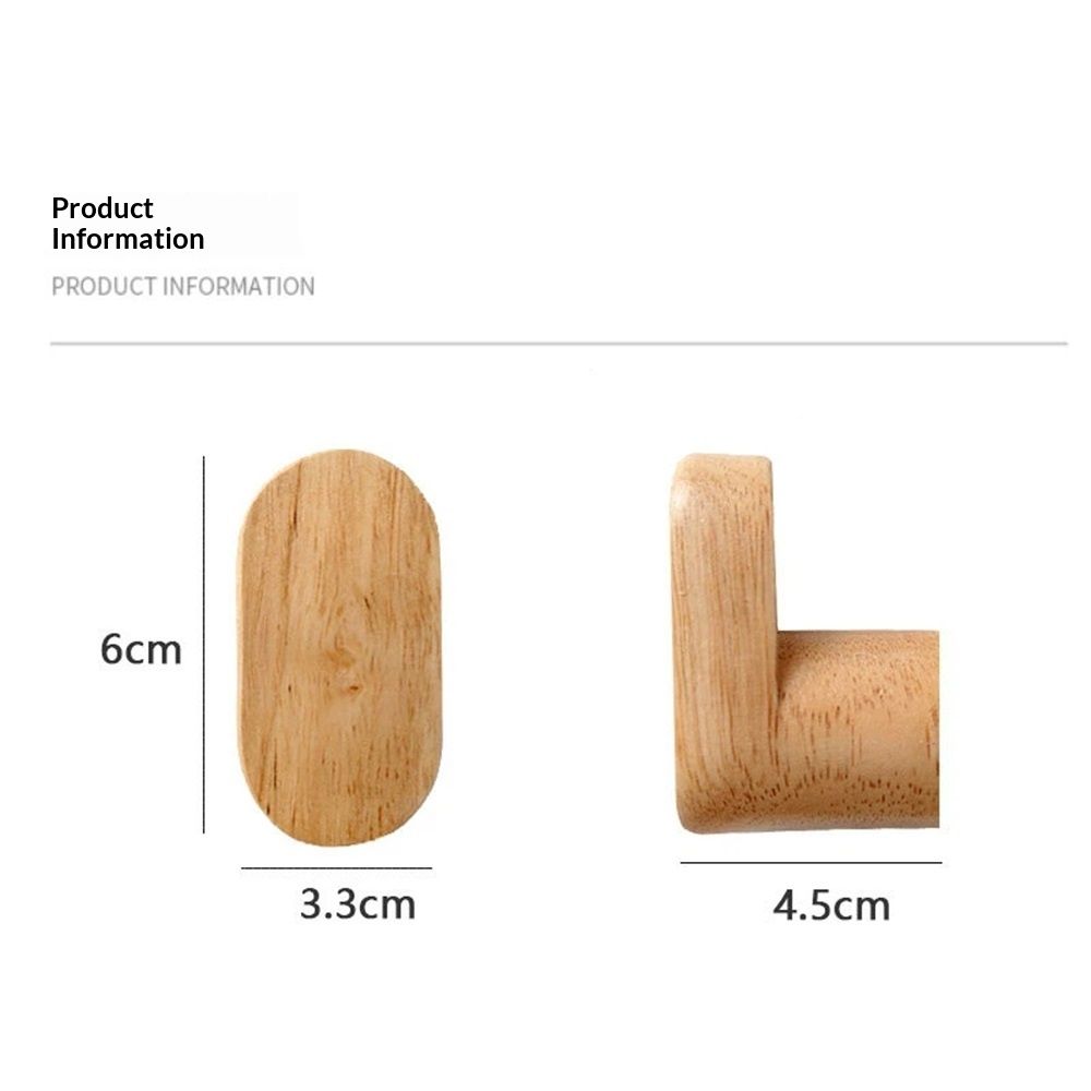 Coat Hooks for Hanging Heavy Duty - 4 Pack Wooden Wooden Hooks Modern Minimalist view 5