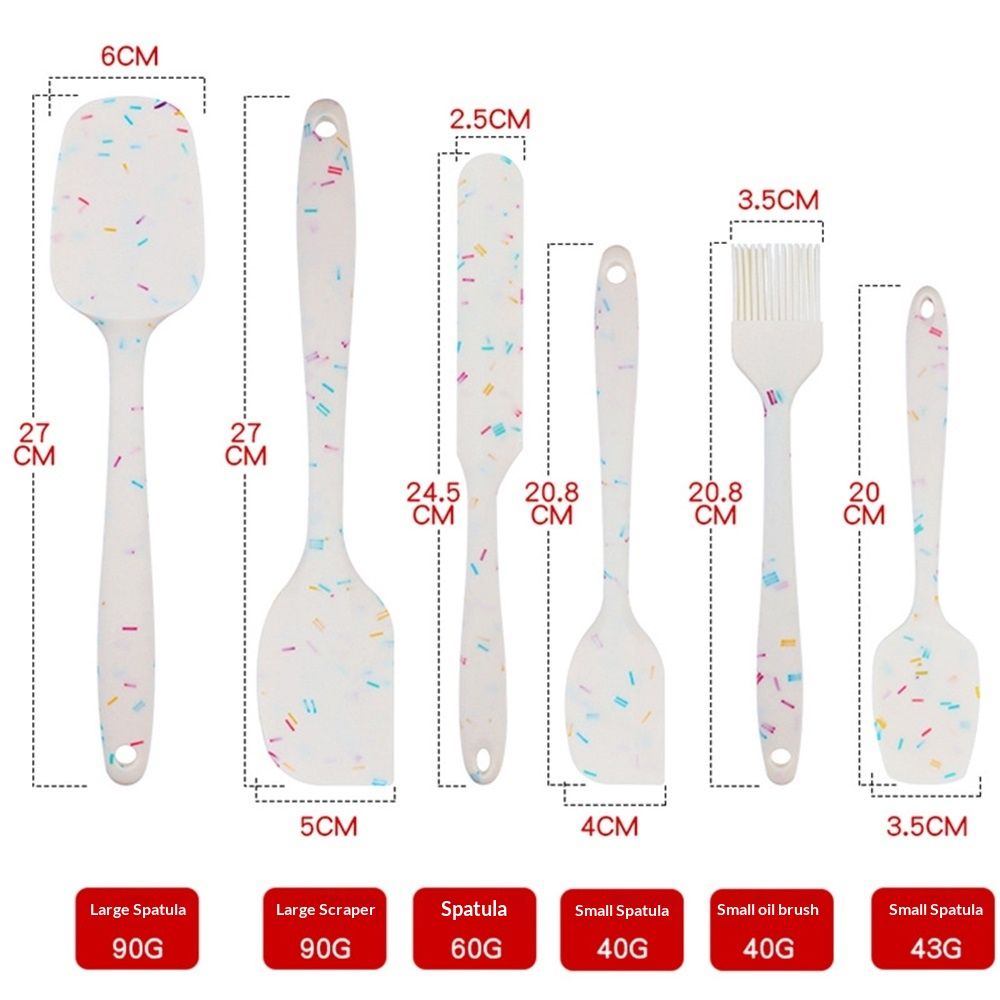Silicone Spatula Set 6 Piece Heat Resistant Rubber Spatulas Set for Baking view 5