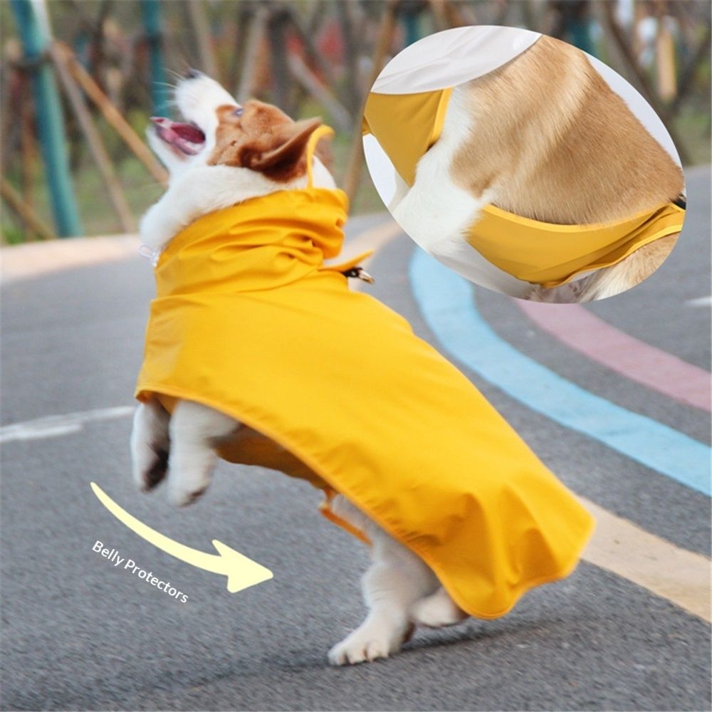 Waterproof Dog Raincoat, Adjustable Reflective Dog Rain Coat with Hoodie,Rain view 4