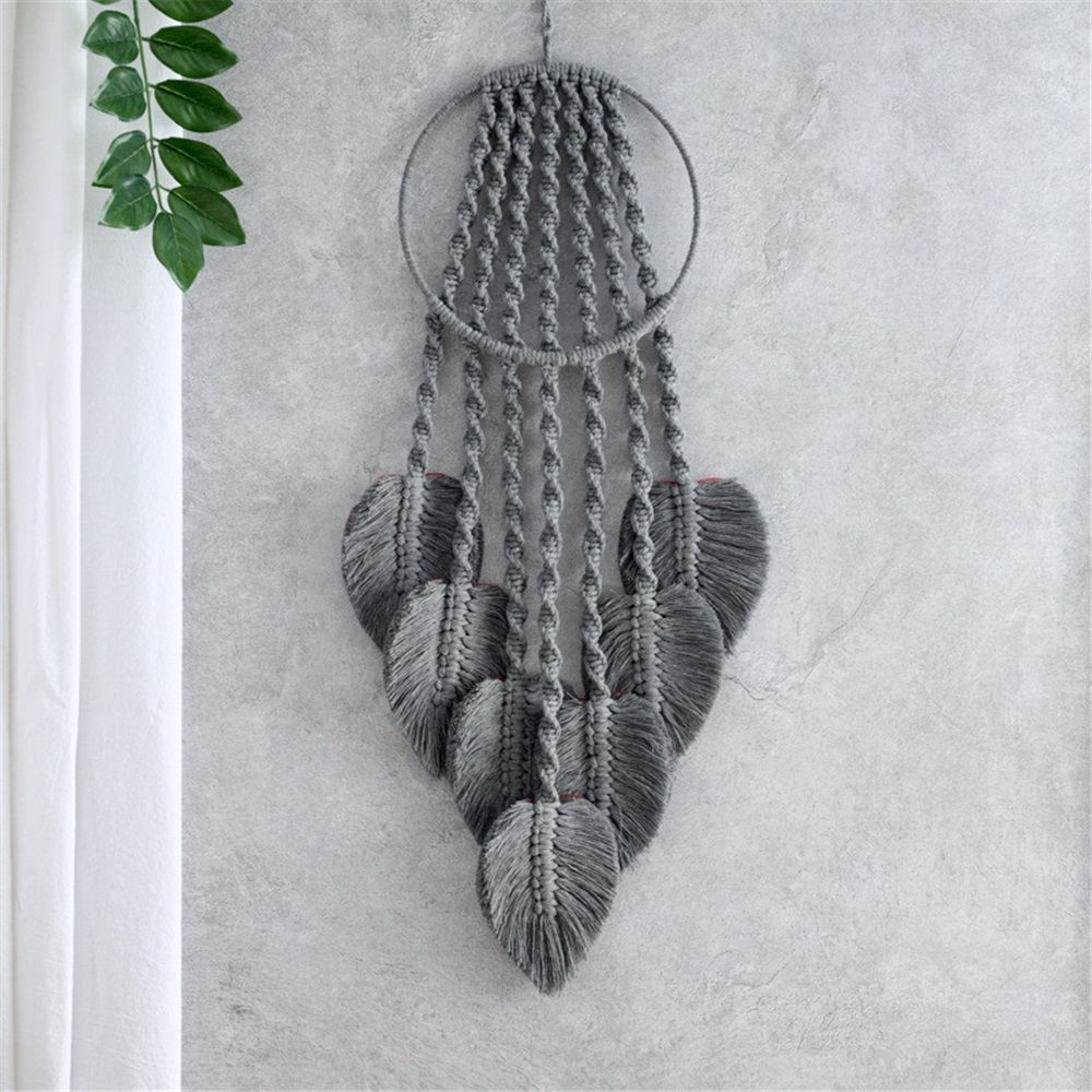 Cotton woven tapestry, hand woven tassel craft decoration, bedroom, living view 4