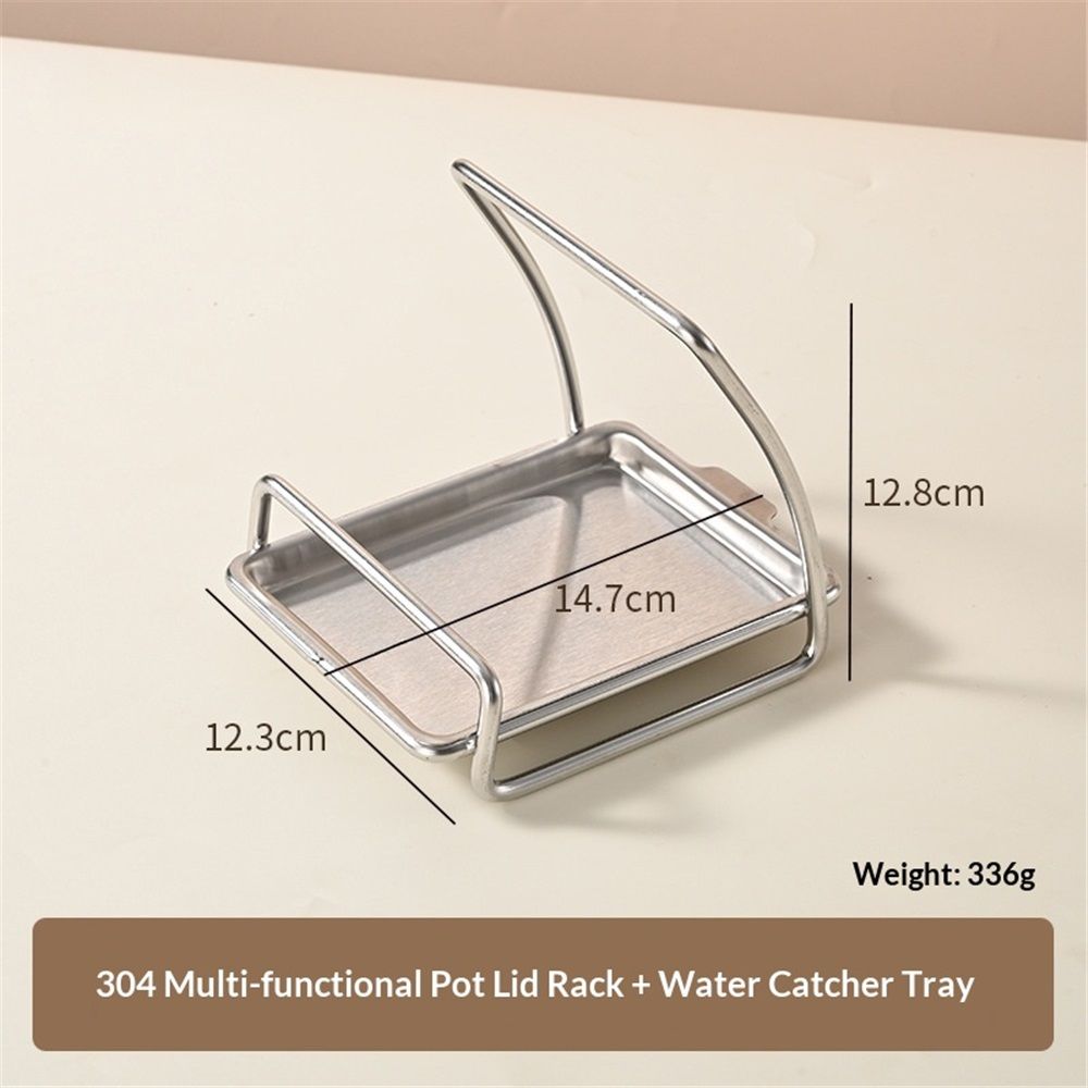 Pot Lid Organizer, Pot Lid Holder 304 Stainless Steel Pot Lid Stand,Lid and view 2