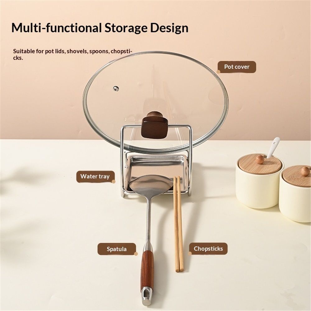 Pot Lid Organizer, Pot Lid Holder 304 Stainless Steel Pot Lid Stand,Lid and view 3