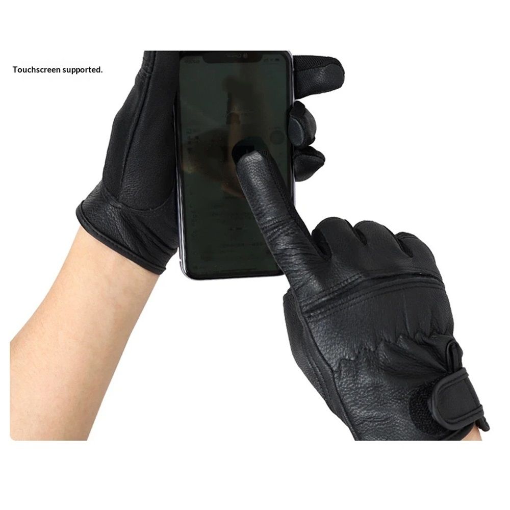 Motorcycle Gloves for Men Touchscreen Full Finger Leather Gloves Protection view 2