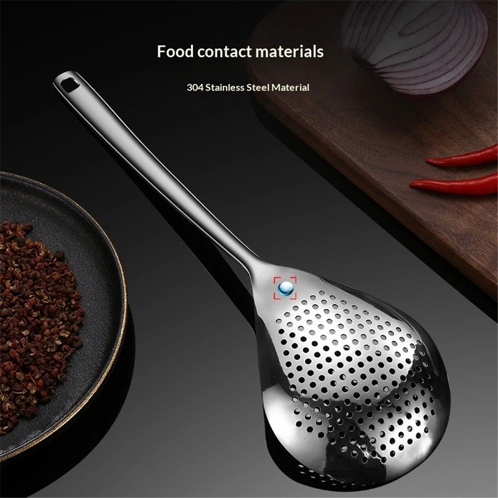Slotted Spoon, 304 Stainless Steel Ladle Spoon Spider Strainer for Cooking and view 2