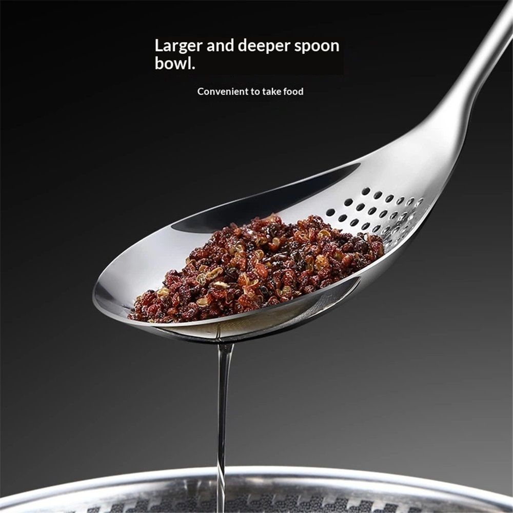Slotted Spoon, 304 Stainless Steel Ladle Spoon Spider Strainer for Cooking and view 3