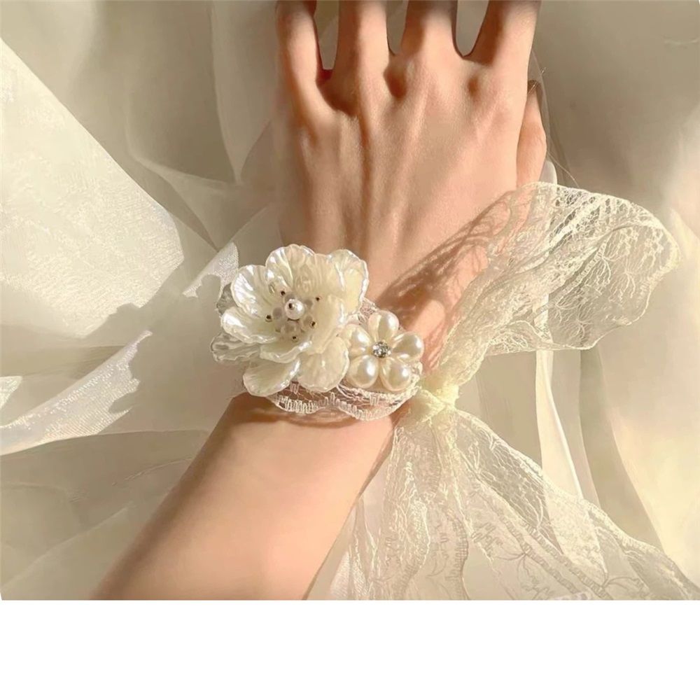2 Pcs Wrist Flower,Wedding Bridesmaid Bride Wrist Decoration Hand Flower,for view 2