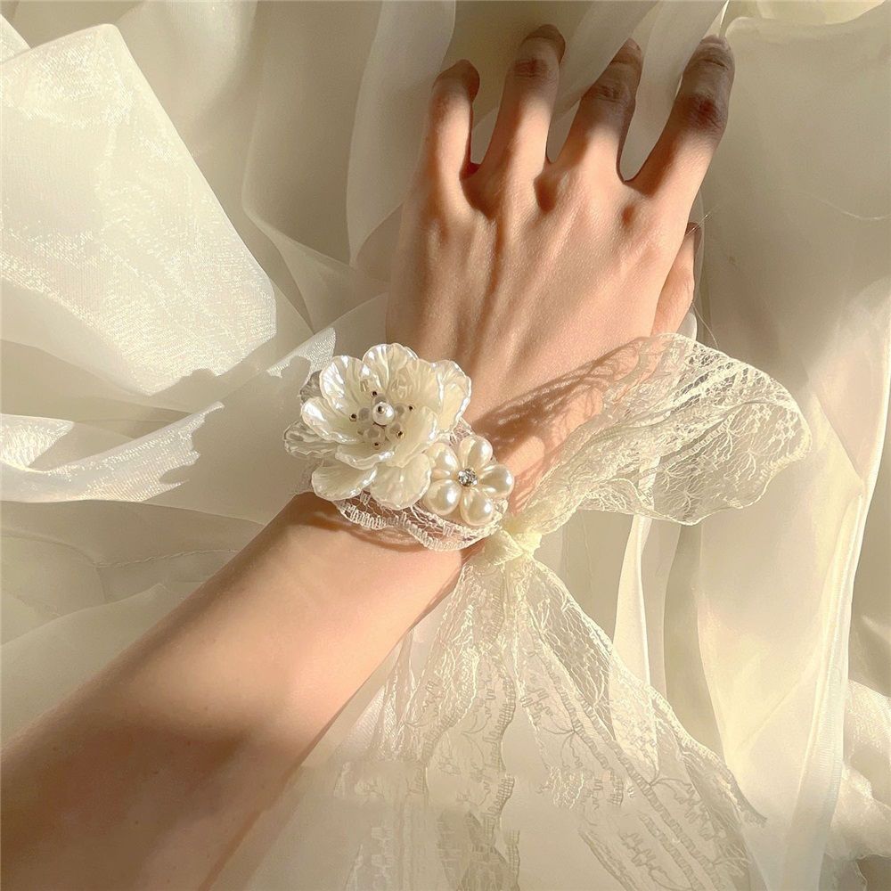 2 Pcs Wrist Flower,Wedding Bridesmaid Bride Wrist Decoration Hand Flower,for view 3