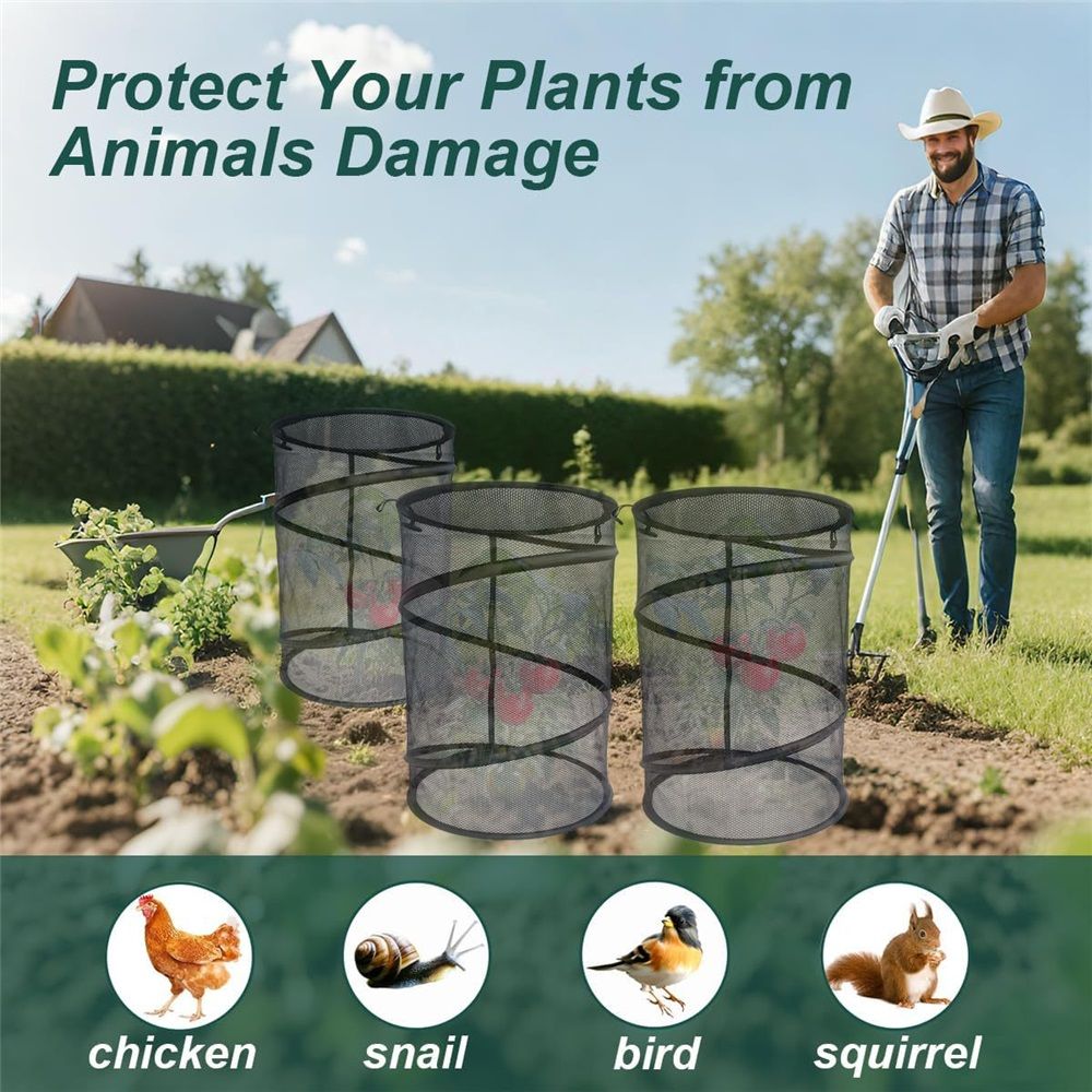 2 Pcs Pop Up Insect Barrier Plant Cover Net view 5