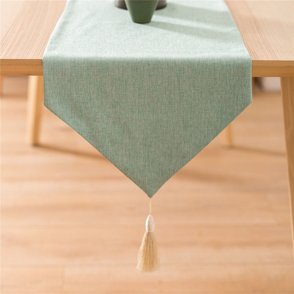 Spring with Tassels 12.5x86.6 Inch Dresser Scarf Rustic Farmhouse Dark Green