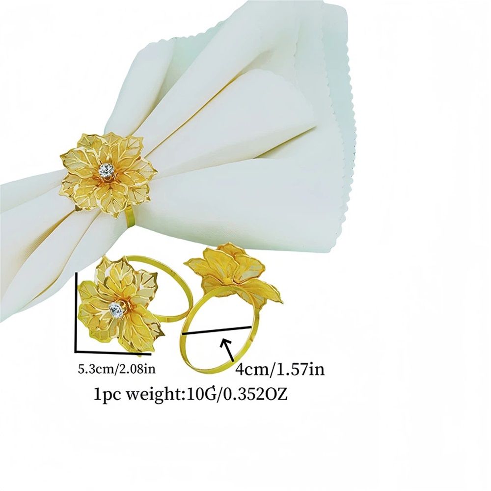 24 Pack Flower Napkin Rings Holders Clear Décor Dinner Party Wedding Christmas view 3
