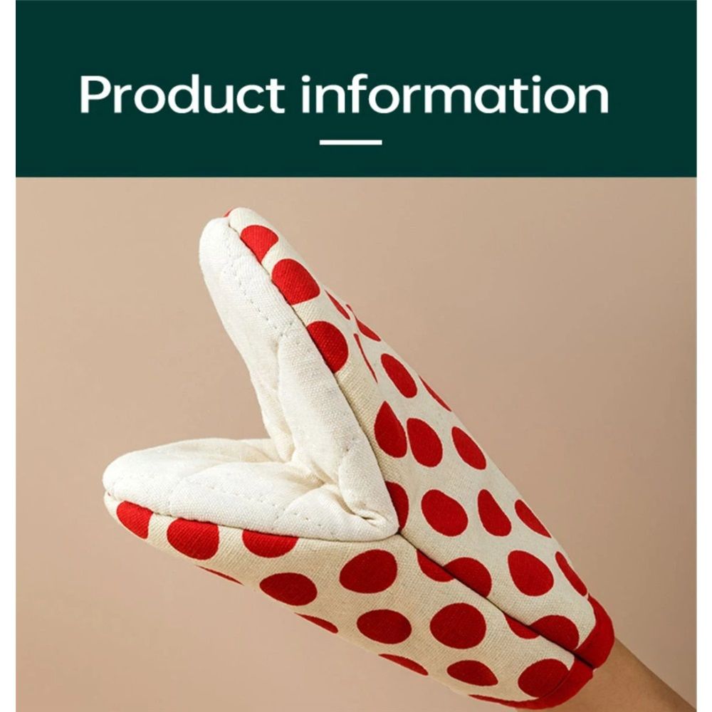 1 pair Mini Oven, Resistant Oven Gloves - Baking Mitts with Hanging Loops for view 4