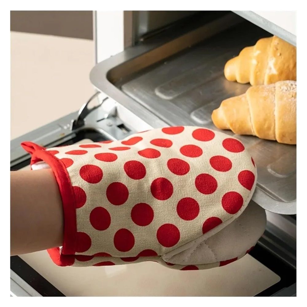 1 pair Mini Oven, Resistant Oven Gloves - Baking Mitts with Hanging Loops for view 5