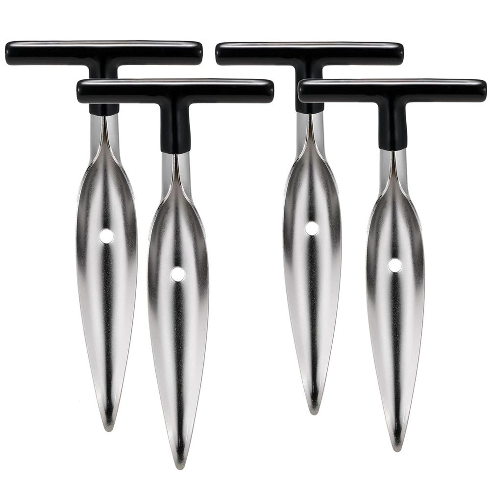 4 qty - Coconut Opener Tool for Fresh GREEN Young Fruit Black Handle Easy Grip