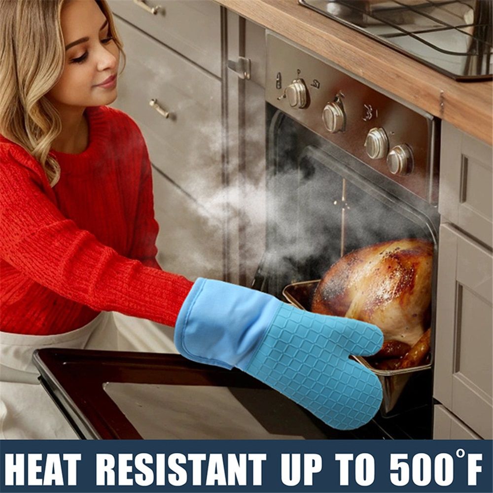 BPA-Free Soft Silicone 4 Piece Oven Mitts & Pot Holders Set - Ultra Heat view 2