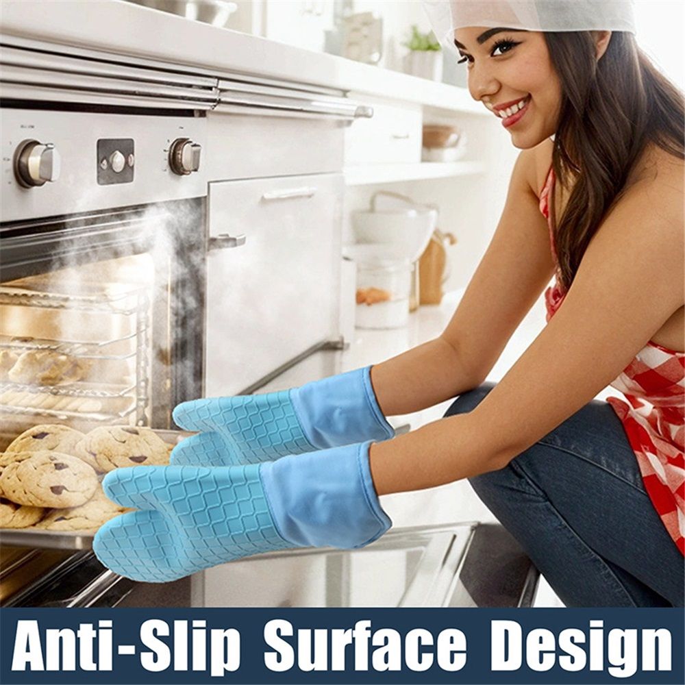 BPA-Free Soft Silicone 4 Piece Oven Mitts & Pot Holders Set - Ultra Heat view 3
