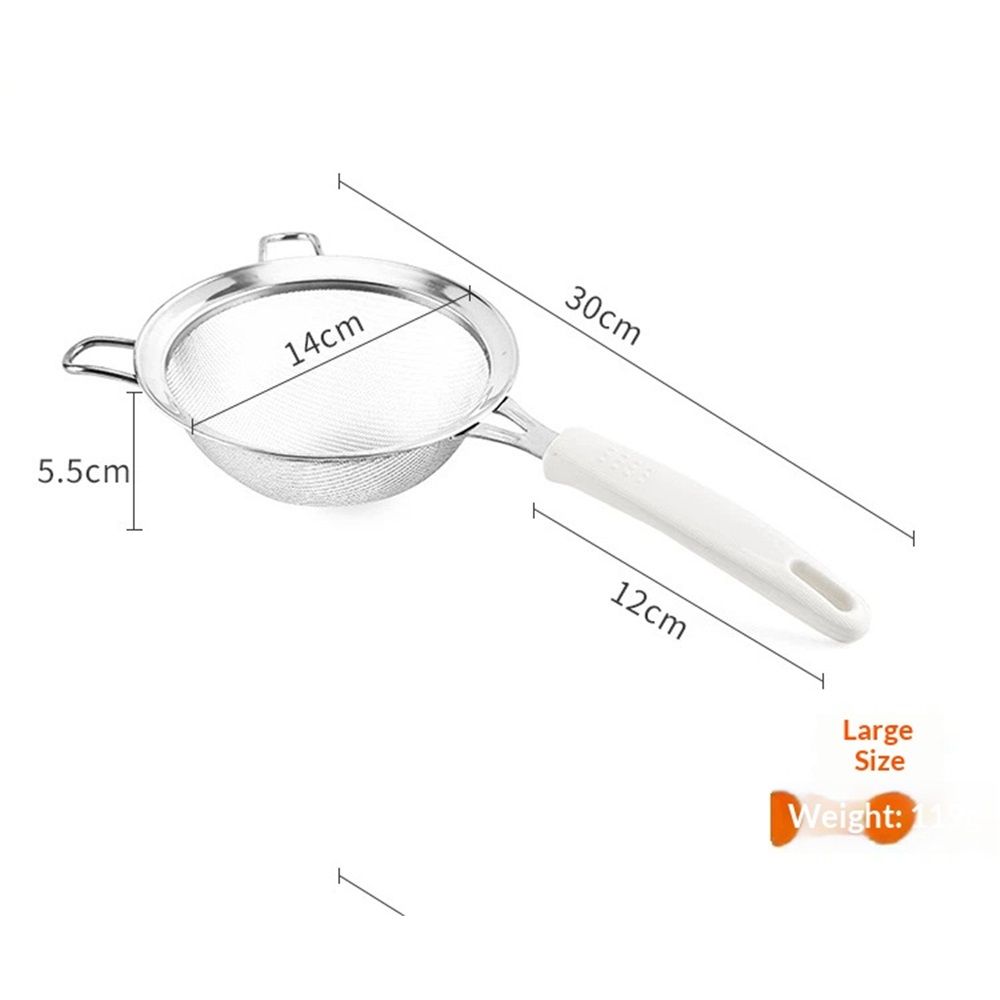 Small Fine Mesh Strainer: Stainless Steel 30 Mesh Kitchen Food Sieve with view 4
