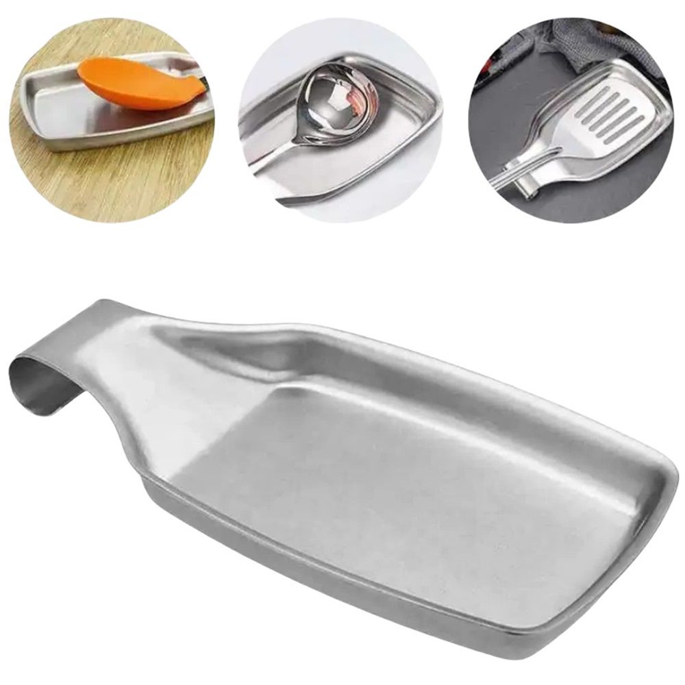 Stainless Steel Spoon Rest Set of 2 for Kitchen Stove Top view 2