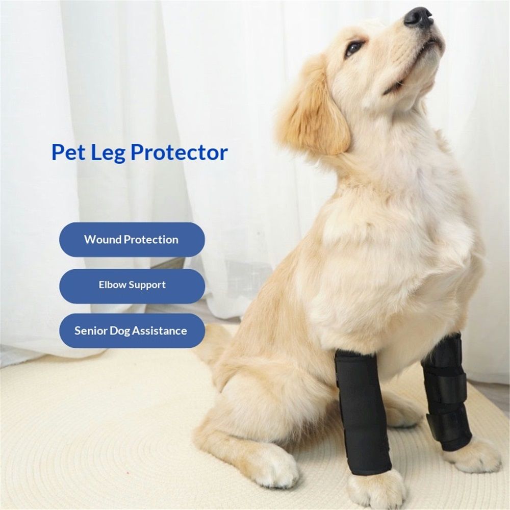1 pair Dog Canine Front Leg Brace Paw Compression Wraps with Protects Wounds view 2