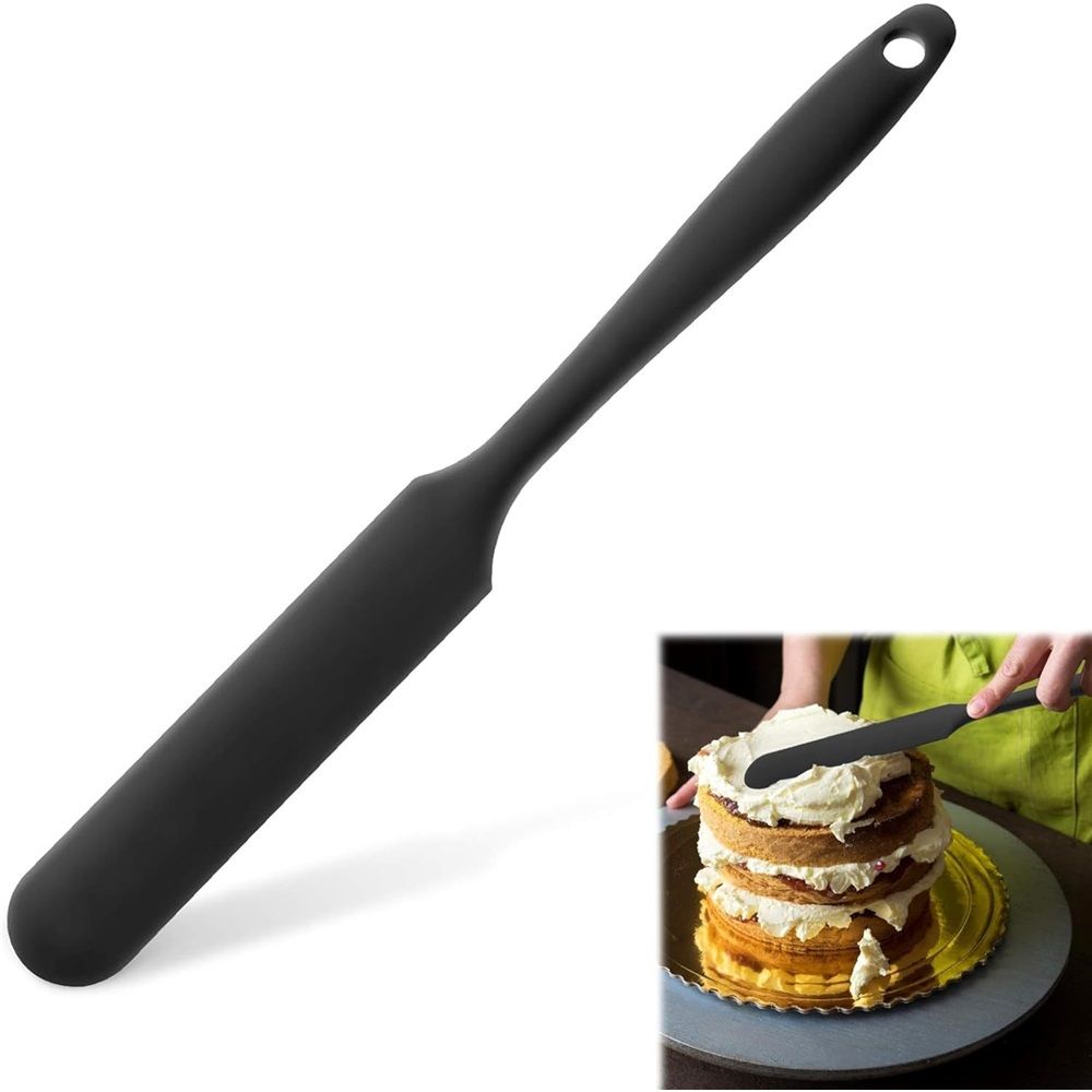 2 pack Skinny Silicone Jar Spatula: Heat-Resistant Food-Grade 9.6in Long view 2