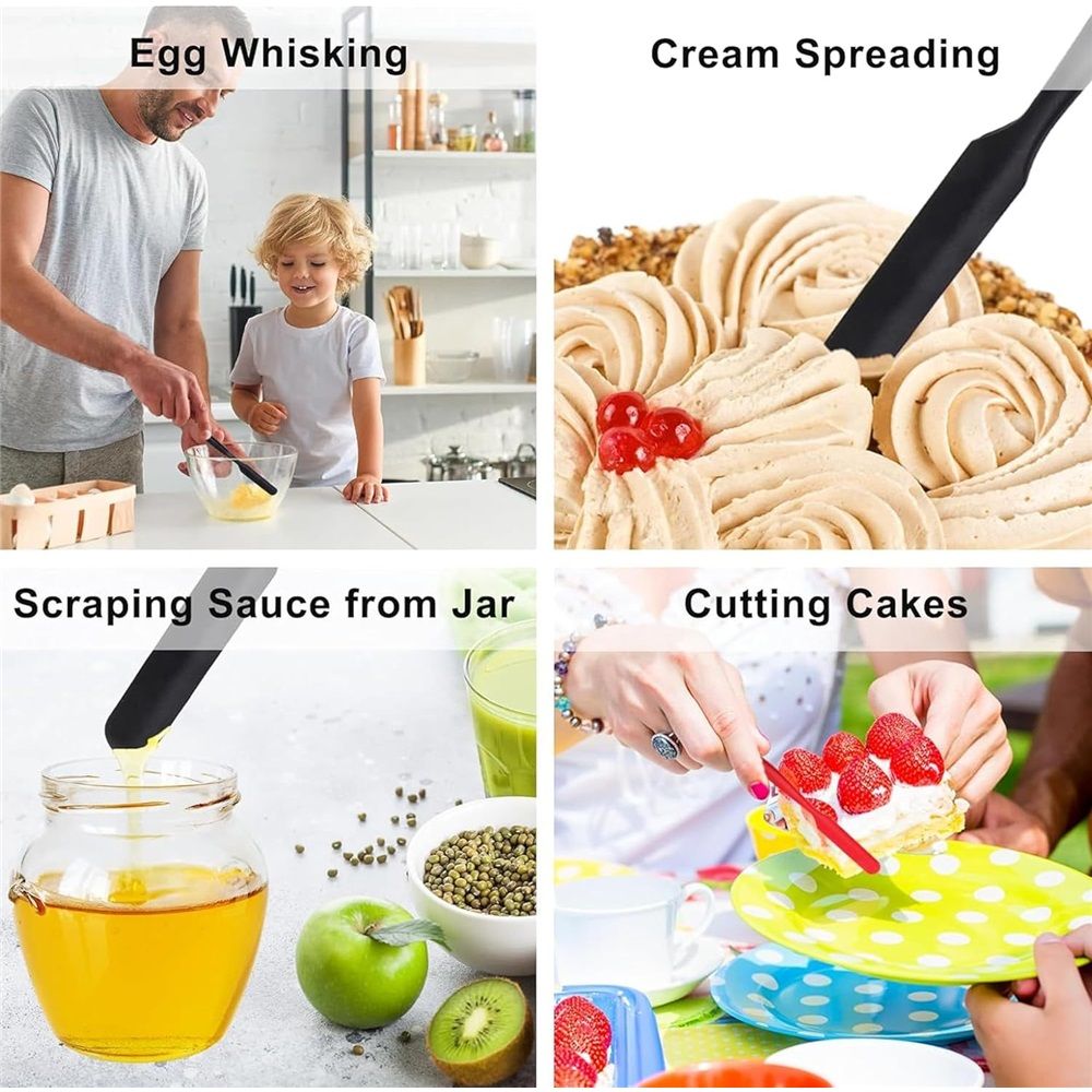 2 pack Skinny Silicone Jar Spatula: Heat-Resistant Food-Grade 9.6in Long view 5