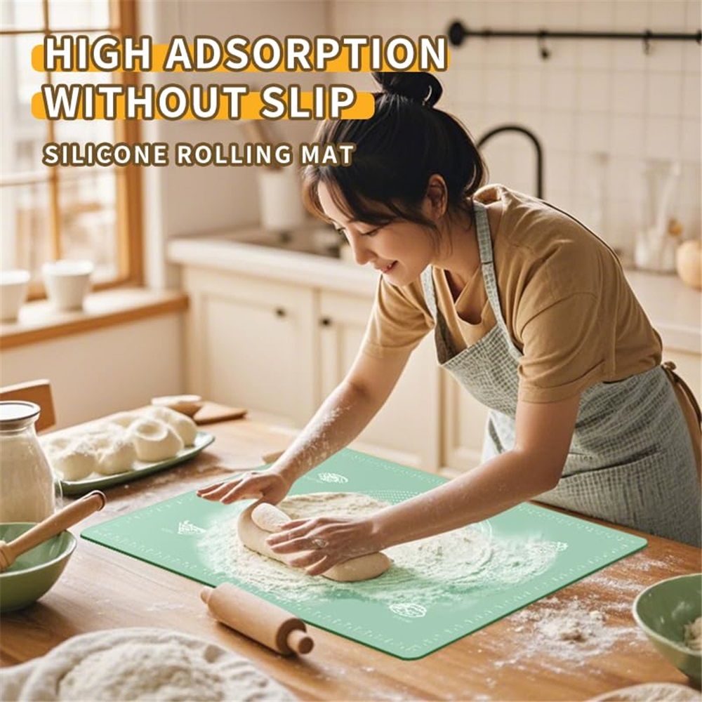 Silicone Pastry Mat: 15.7"x23.6" Food-Grade Non-Stick Dough Rolling Baking Sheet view 2
