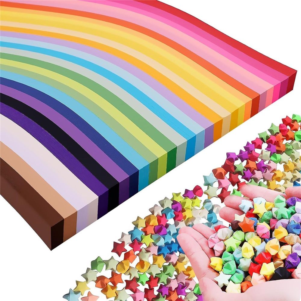 Origami Stars Papers 1350 Sheets Double Sided Origami Stars Paper Solid Lucky — image 1