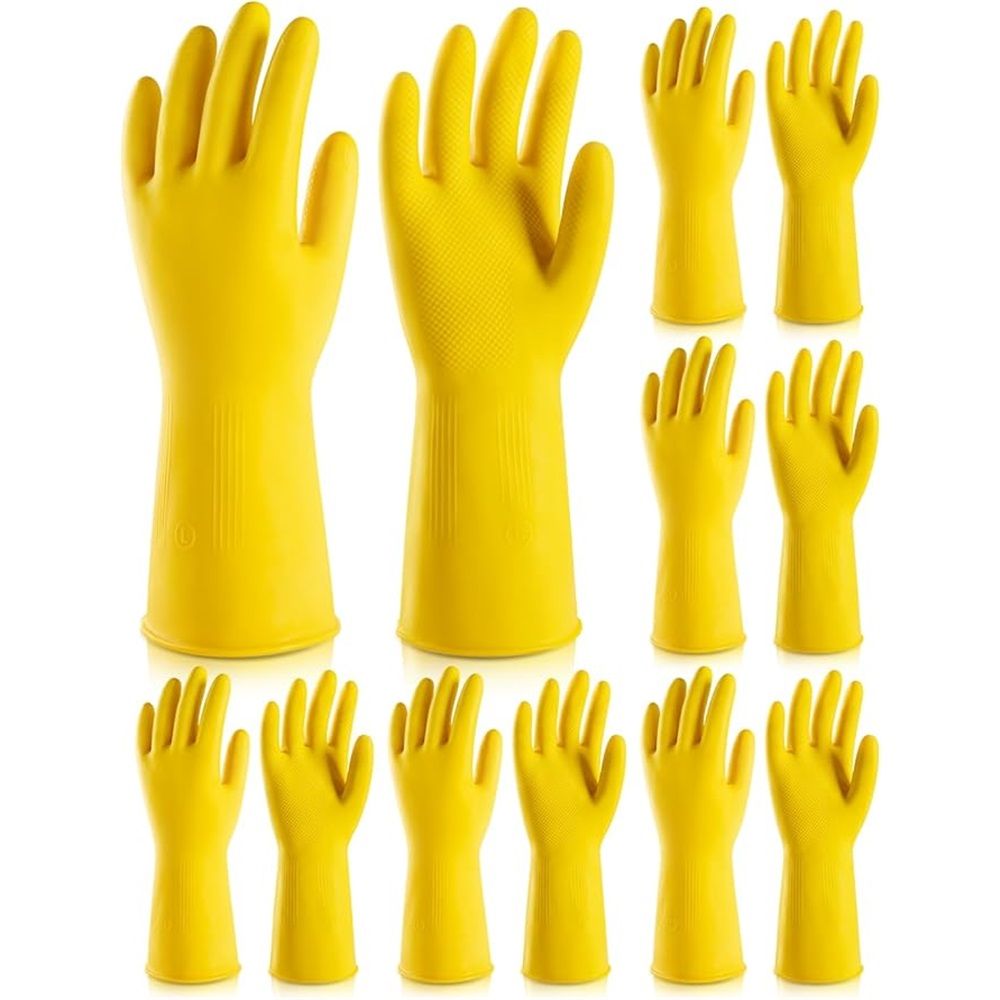 6 Pairs Rubber Cleaning Gloves