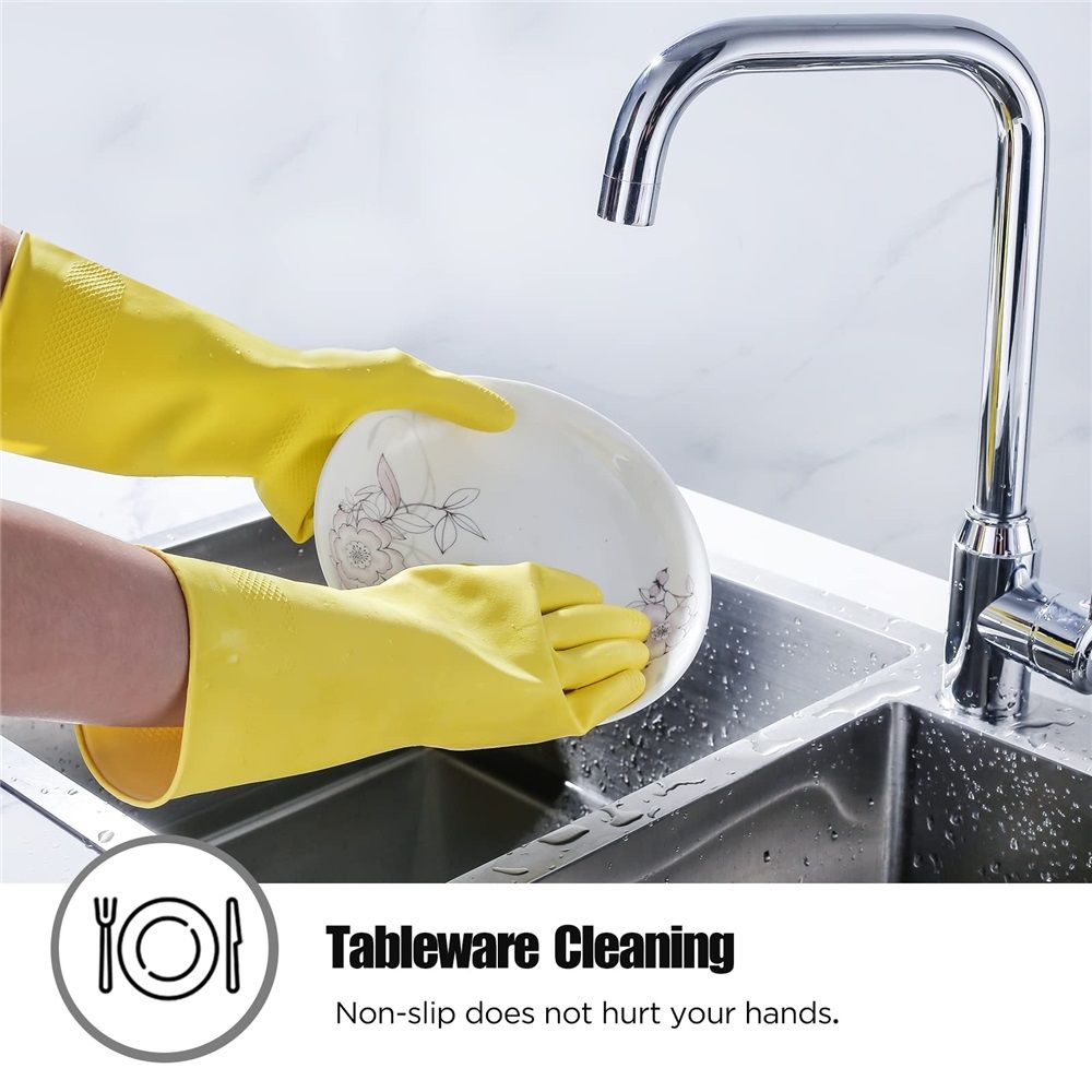 6 Pairs Rubber Cleaning Gloves view 3