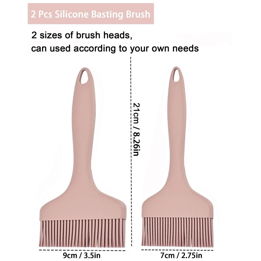 Silicone Basting Pastry Brush: Set of 2 Heat-Resistant Brushes for Cooking view 2
