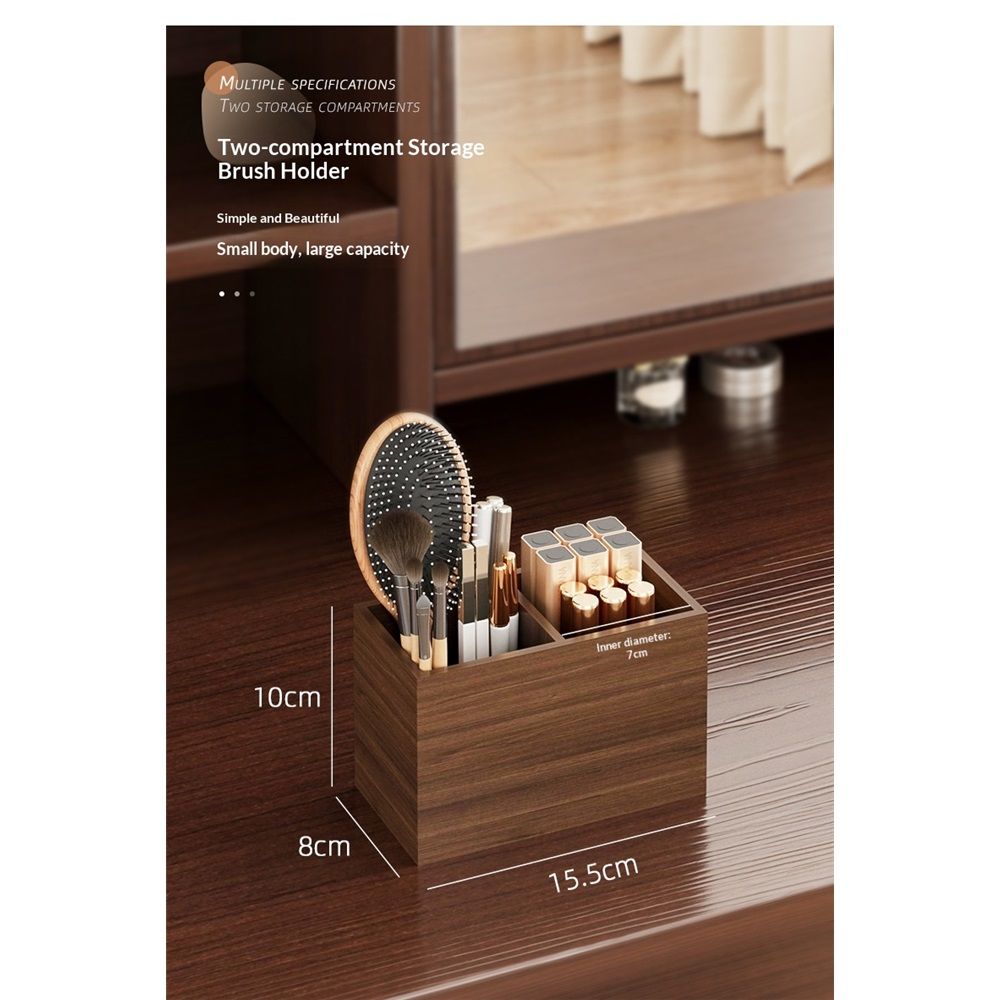 Wooden Pencil Holder (Double Slots)Wooden Kitchen Utensil Holder Organizer for view 3