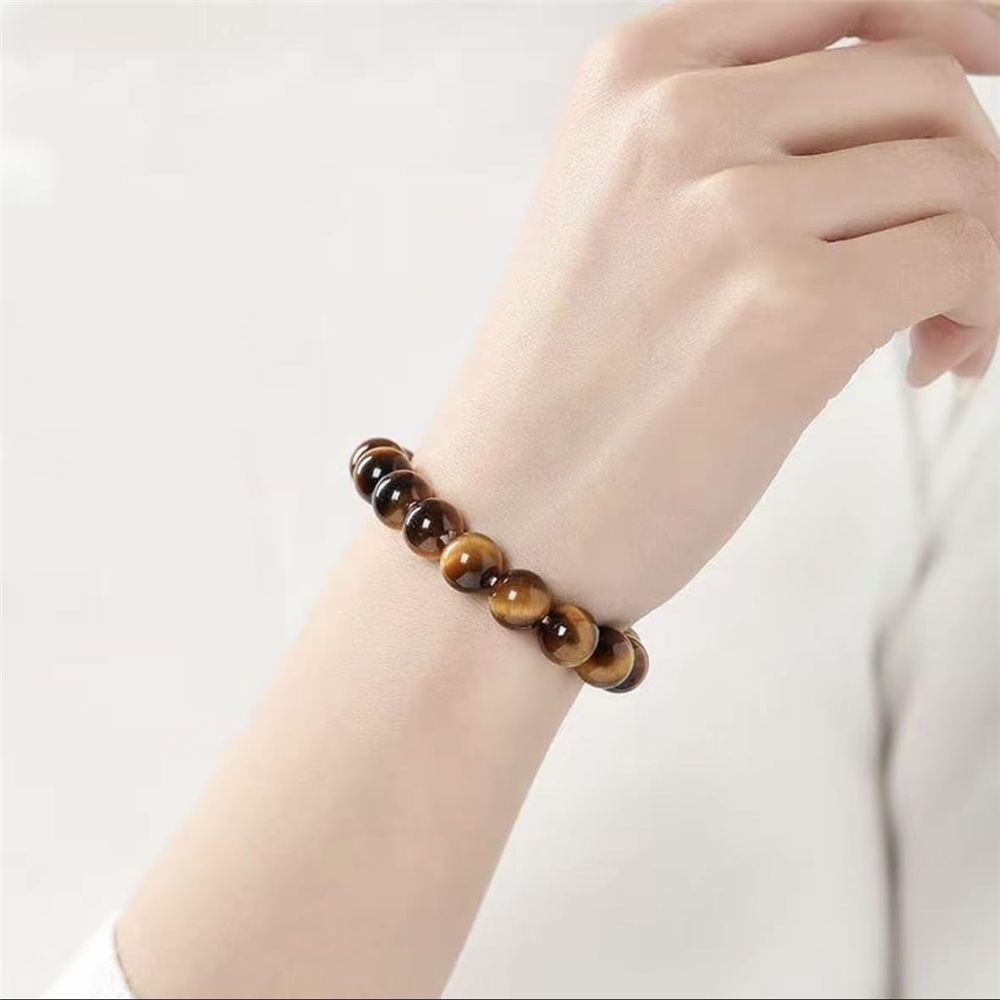 Mens Tiger Eye Stone Beaded Bracelet view 3