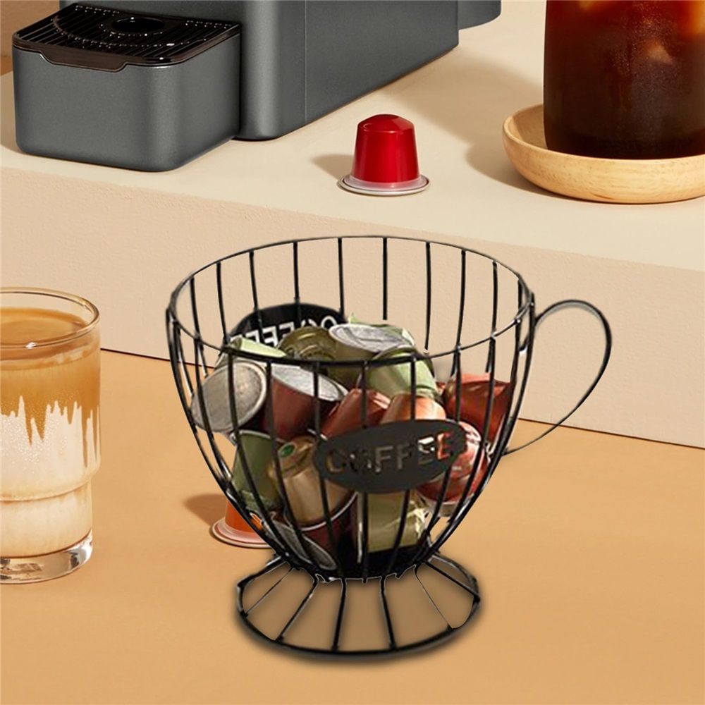 Coffee Pod Basket for Counter - Reusable Large Capacity Metal Wire Organizer view 4