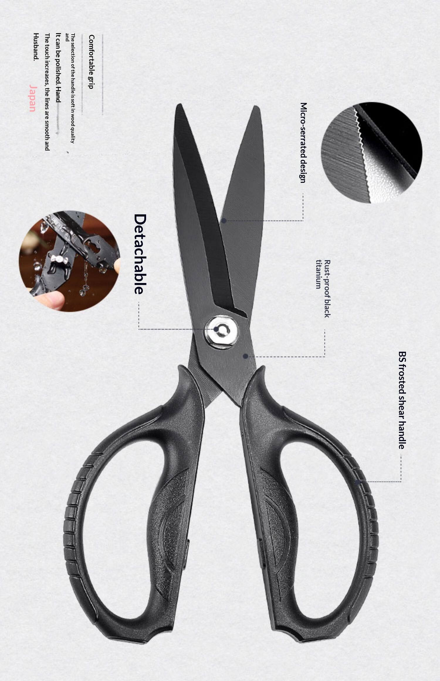 Kitchen Scissors All Purpose Heavy Duty Scissors Titanium Coated view 2