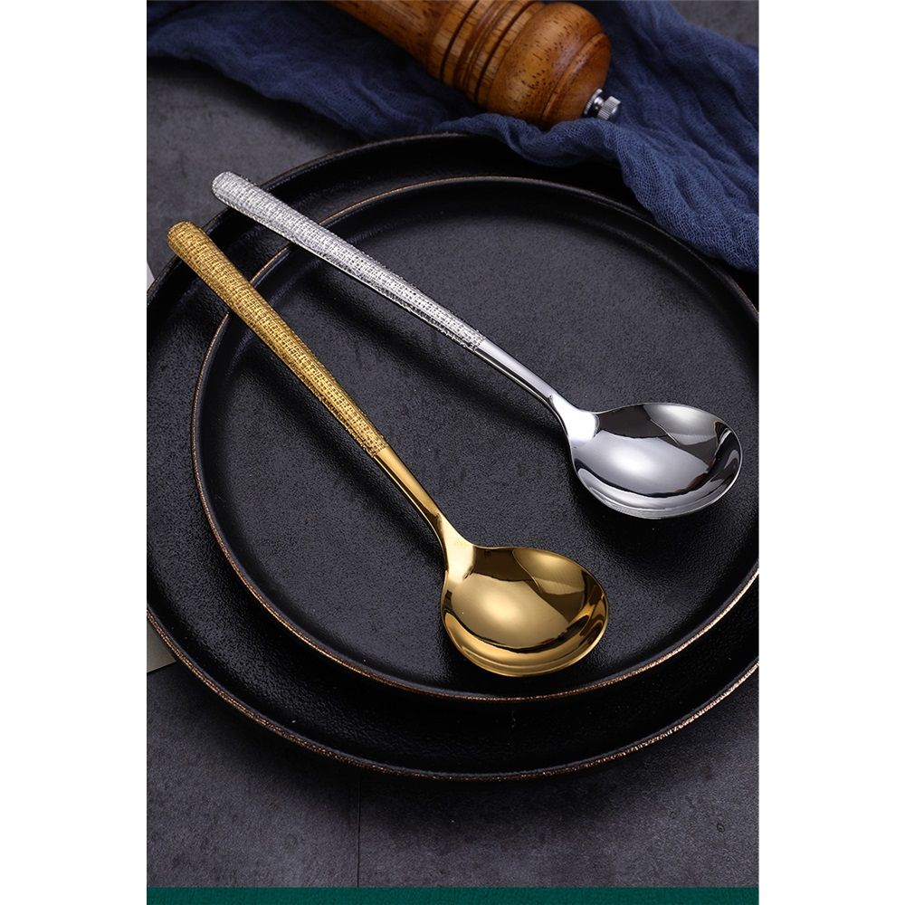 2 pack Stainless Steel Soup Ladle Spoon One Piece Design Restaurant Kitchen view 2