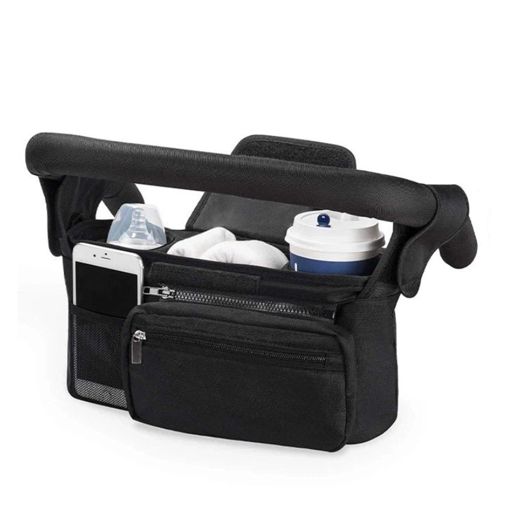 Stroller Organizer with Cup Holder Bag and Shoulder Strap