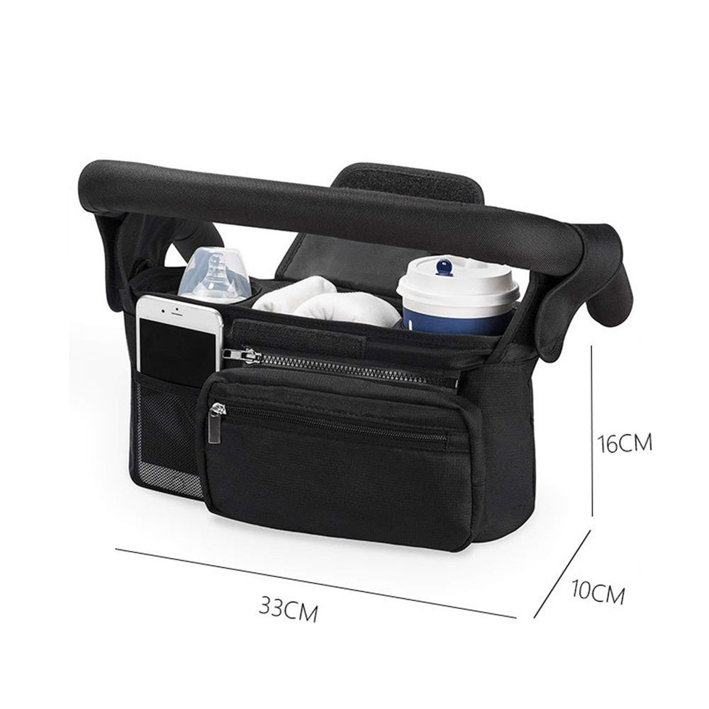 Stroller Organizer with Cup Holder Bag and Shoulder Strap view 3
