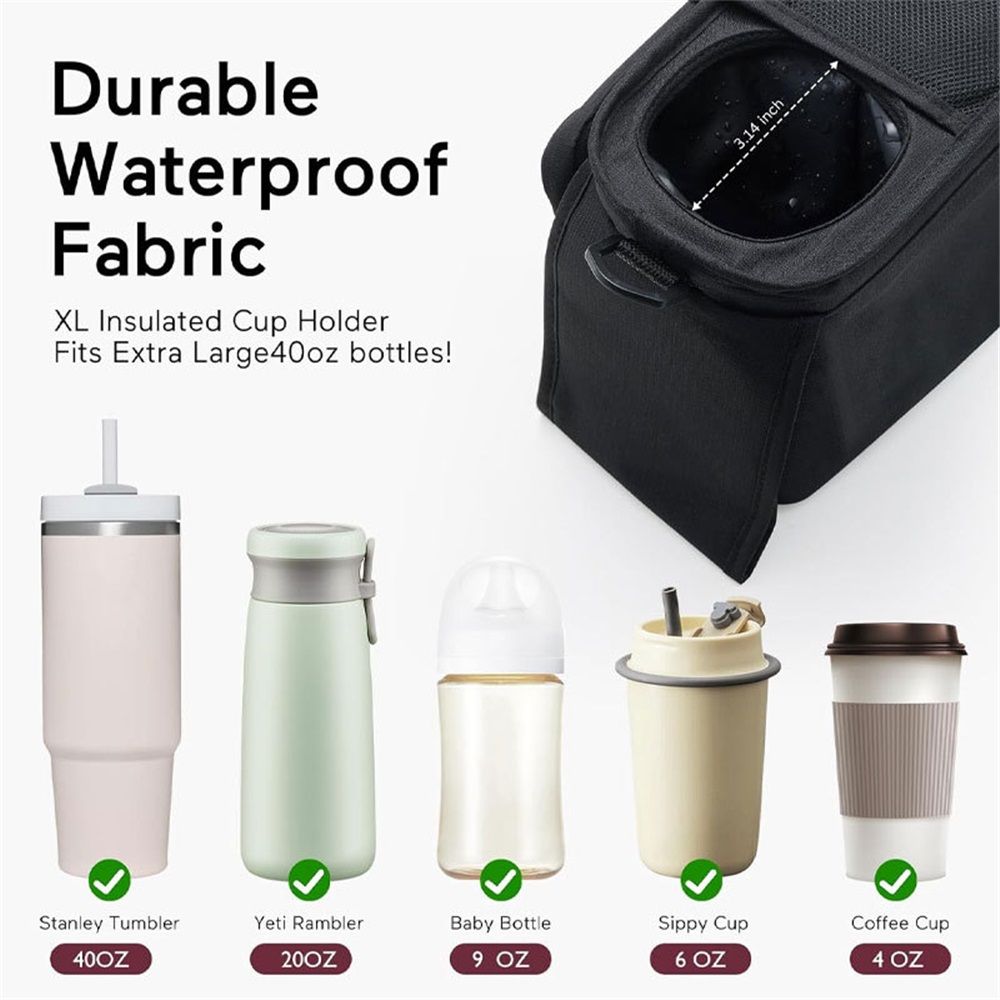 Stroller Organizer with Cup Holder Bag and Shoulder Strap view 5