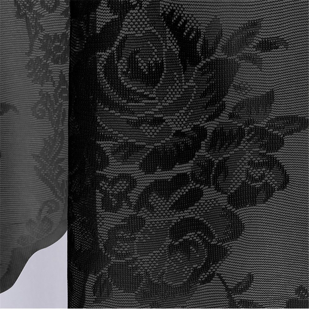 Sheer Embroidered Flowers Leaves Vine Window Treatment Valance Great for view 5