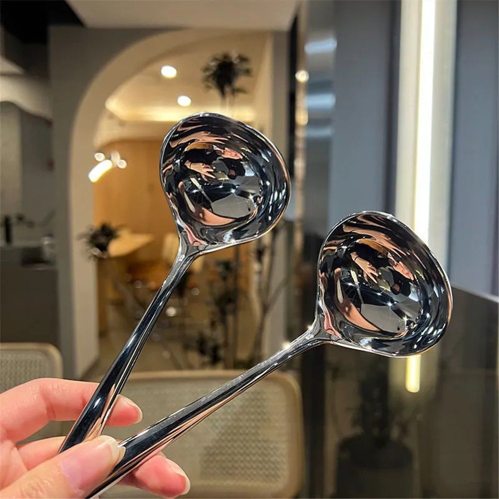 Large Soup Ladle 2 Pack Stainless Steel Spoon Kitchen Serving Sauce Server view 2