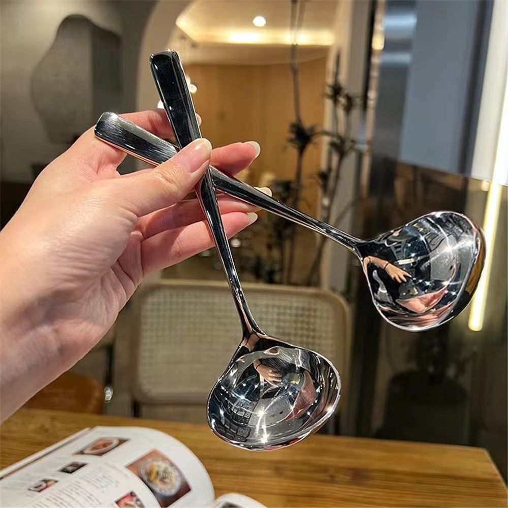 Large Soup Ladle 2 Pack Stainless Steel Spoon Kitchen Serving Sauce Server view 5