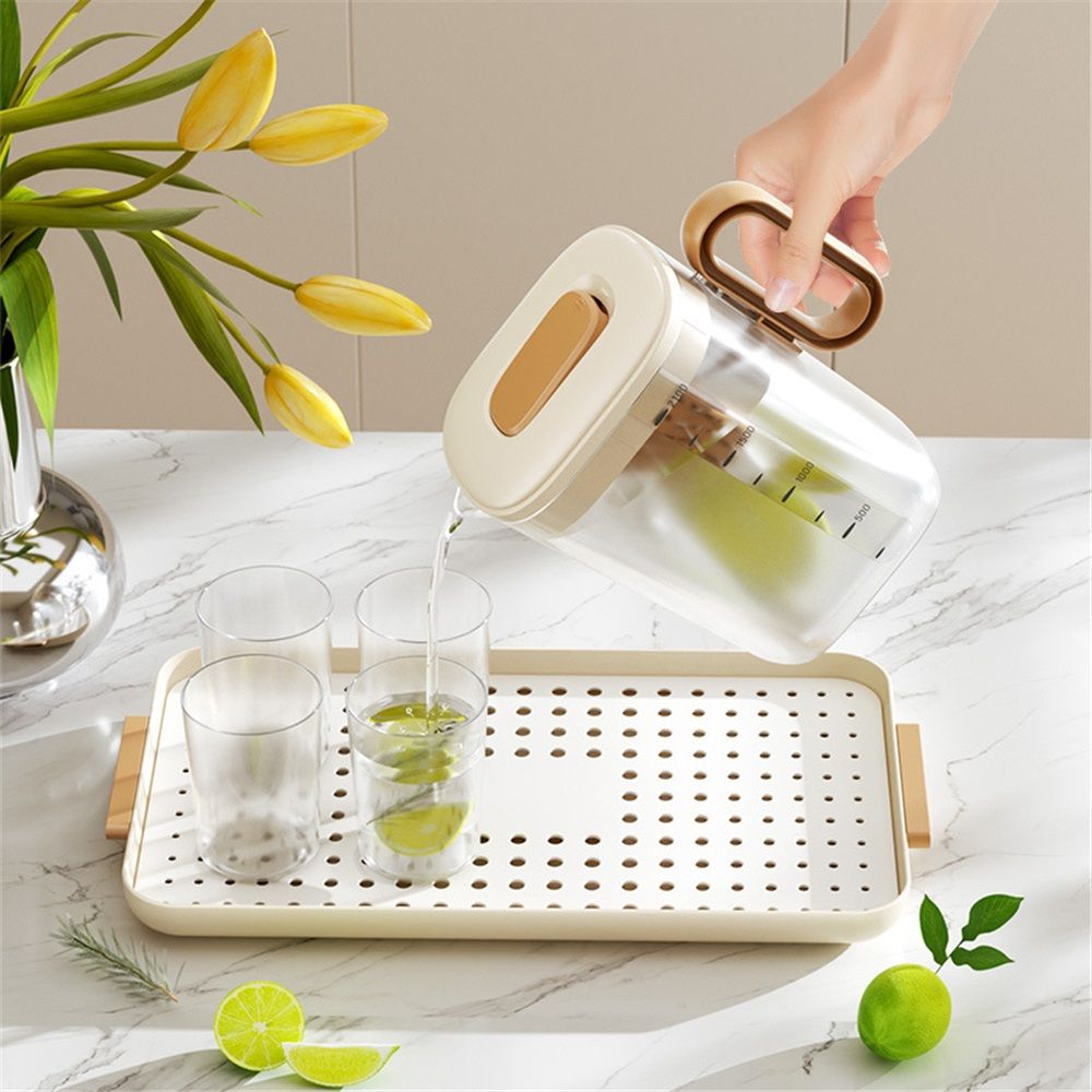 Slip Serving Tray with Handles- White Rectangle Server - Ideal for Eating view 2