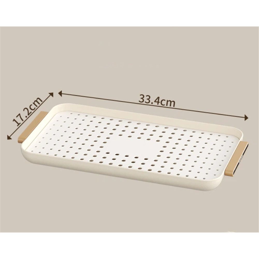 Slip Serving Tray with Handles- White Rectangle Server - Ideal for Eating view 3