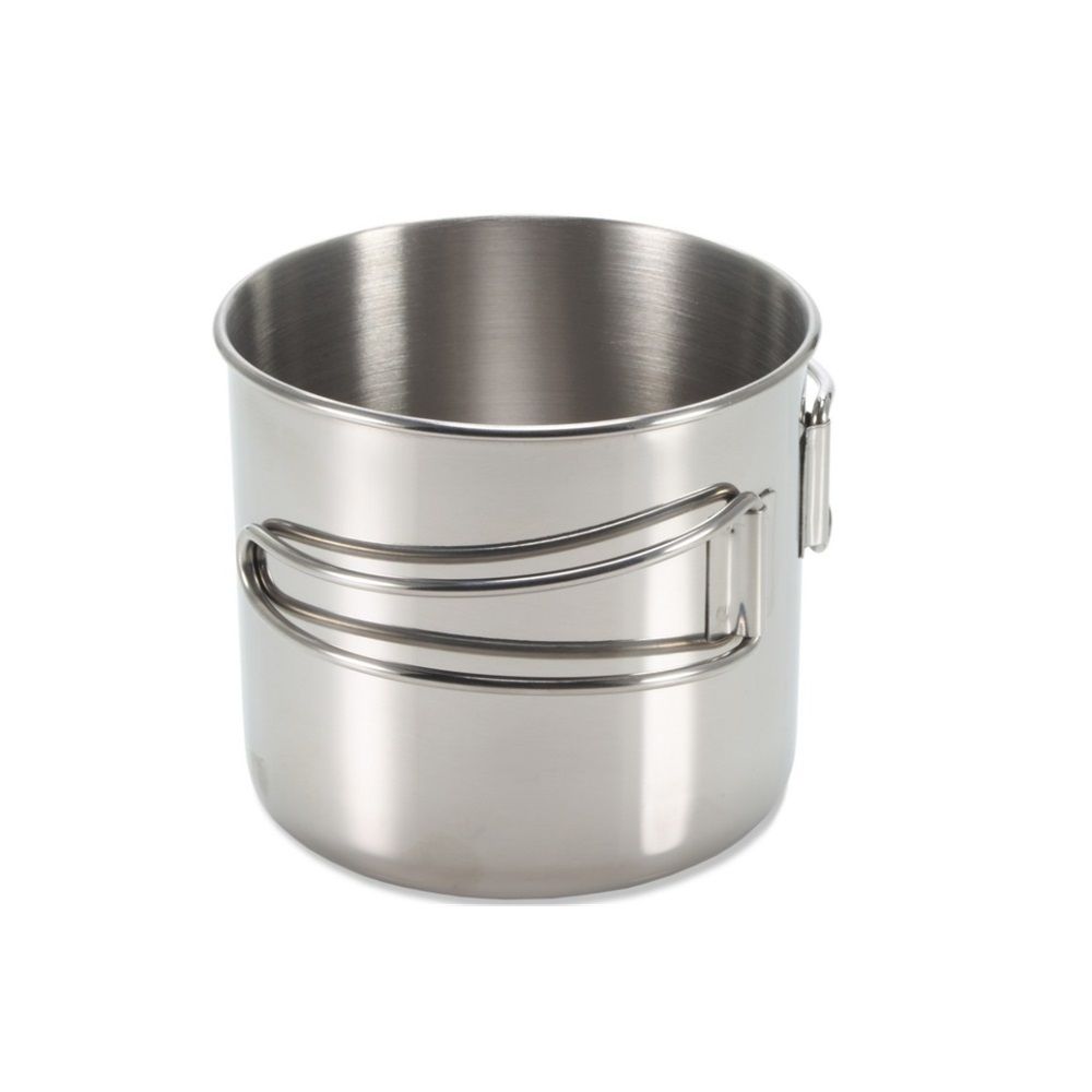 Camping Cup with Lid, 17oz Stainless Steel Water Cup with Lid and Foldable