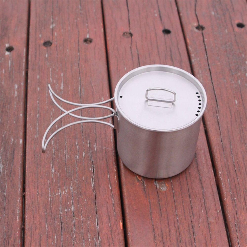 Camping Cup with Lid, 17oz Stainless Steel Water Cup with Lid and Foldable view 2