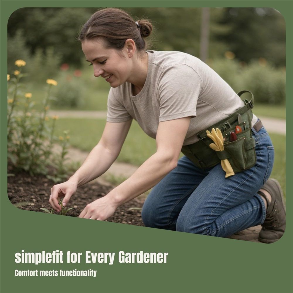 Handy Garden Tool Belt, with Multiple Pocket Heavy Duty Small Tool Belt Pouch view 3