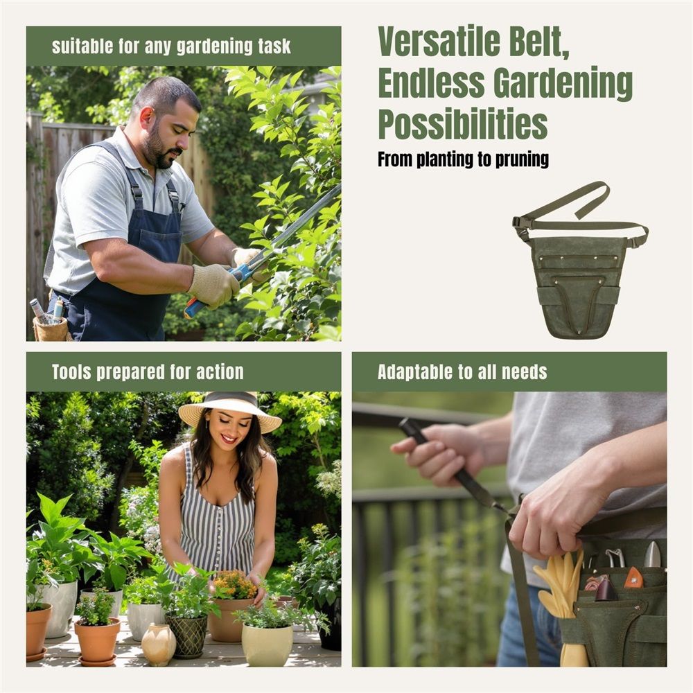 Handy Garden Tool Belt, with Multiple Pocket Heavy Duty Small Tool Belt Pouch view 5
