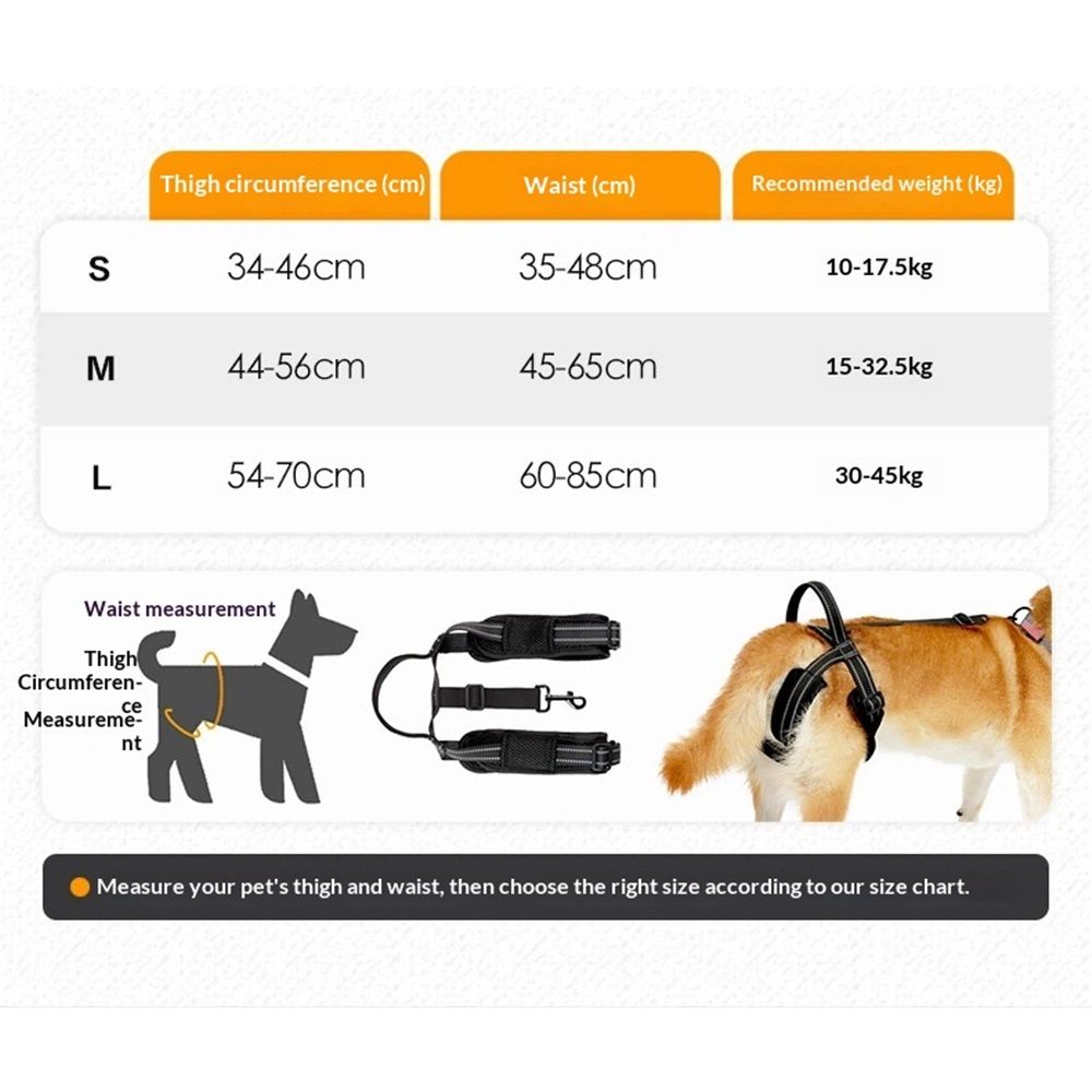 Pet Dog Support Harness Rear Lifting Harness for Back Legs Reflective Dog view 4