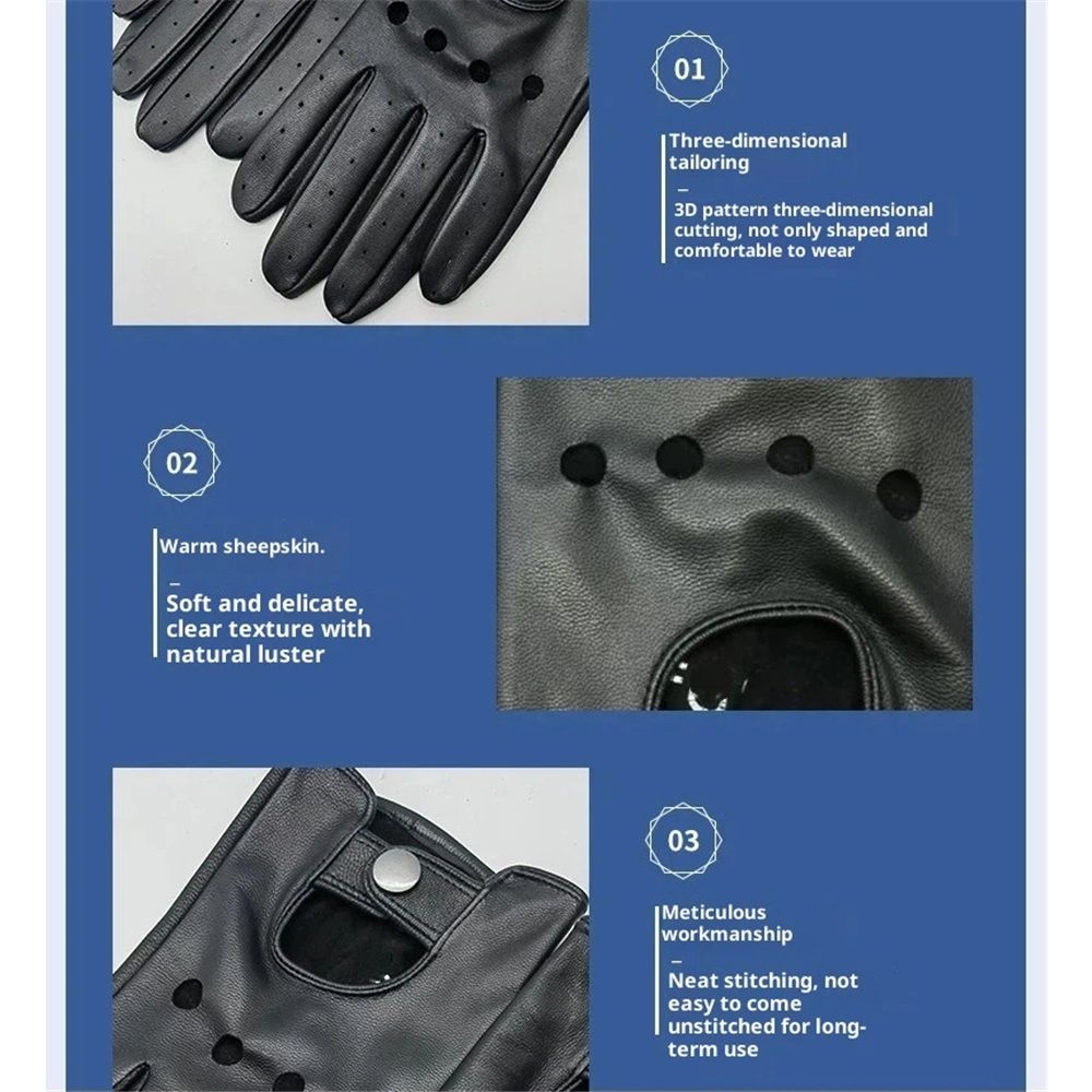 Silverstone Men’s Sheepskin Leather Driving Gloves. Great for Bikers and view 5