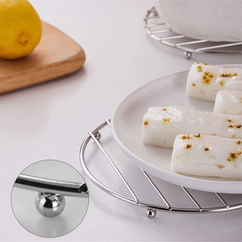 Can Cooker Rack, Round, Silver, Placemat Stainless Steel Round Square Pan Pot view 5