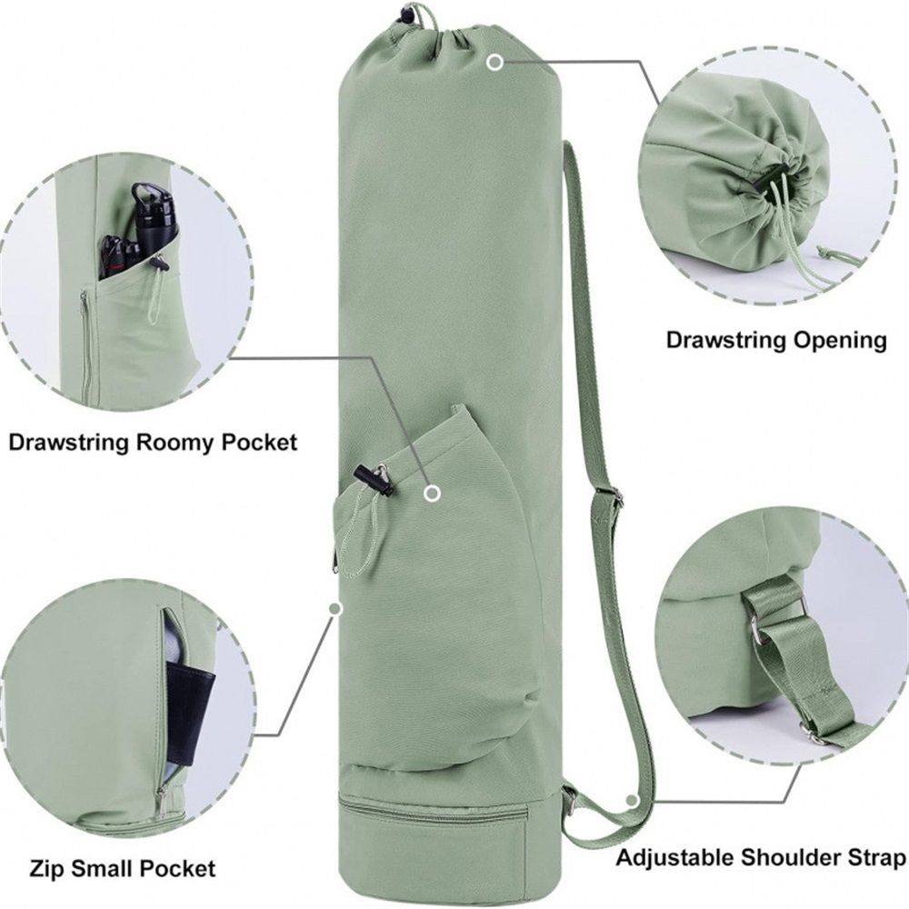 Yoga Mat Bag with Water Bottle Pocket and Bottom Wet Pocket view 3